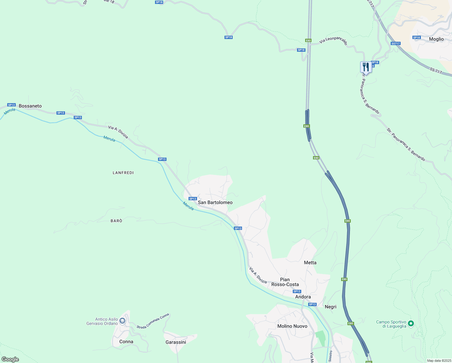 map of restaurants, bars, coffee shops, grocery stores, and more near 27 Via del Santo in San Bartolomeo