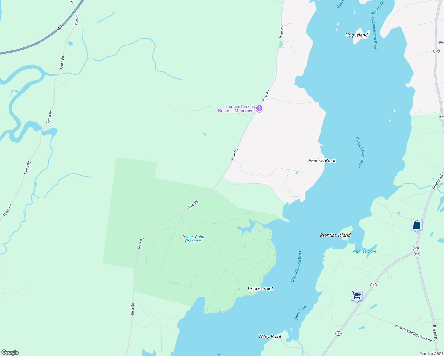 map of restaurants, bars, coffee shops, grocery stores, and more near 572 River Road in Newcastle