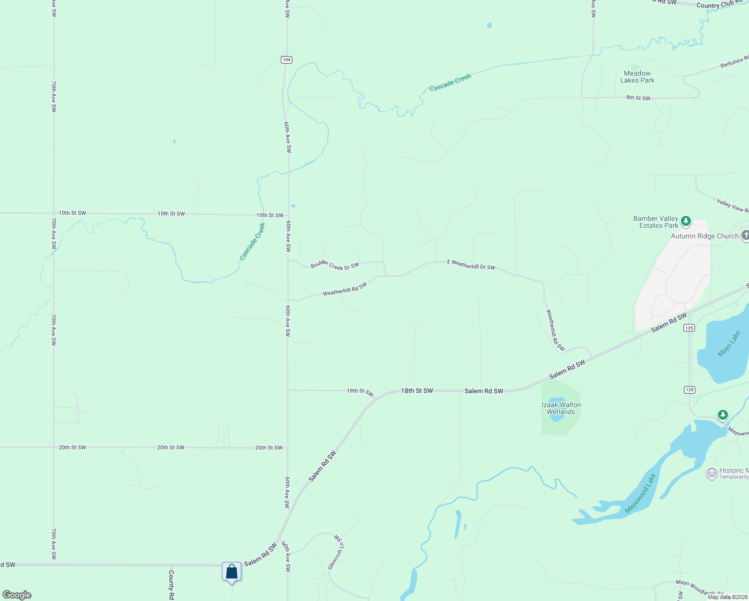 map of restaurants, bars, coffee shops, grocery stores, and more near 5650 Weatherhill Road Southwest in Rochester