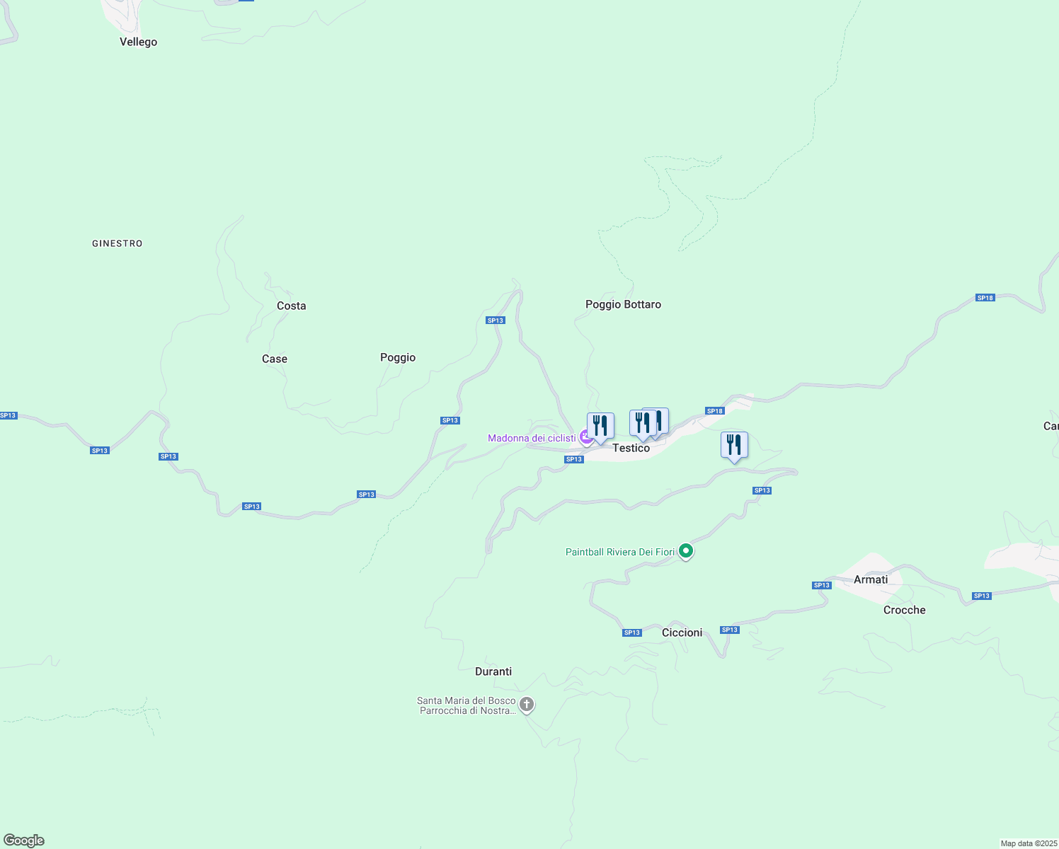 map of restaurants, bars, coffee shops, grocery stores, and more near in Province of Savona