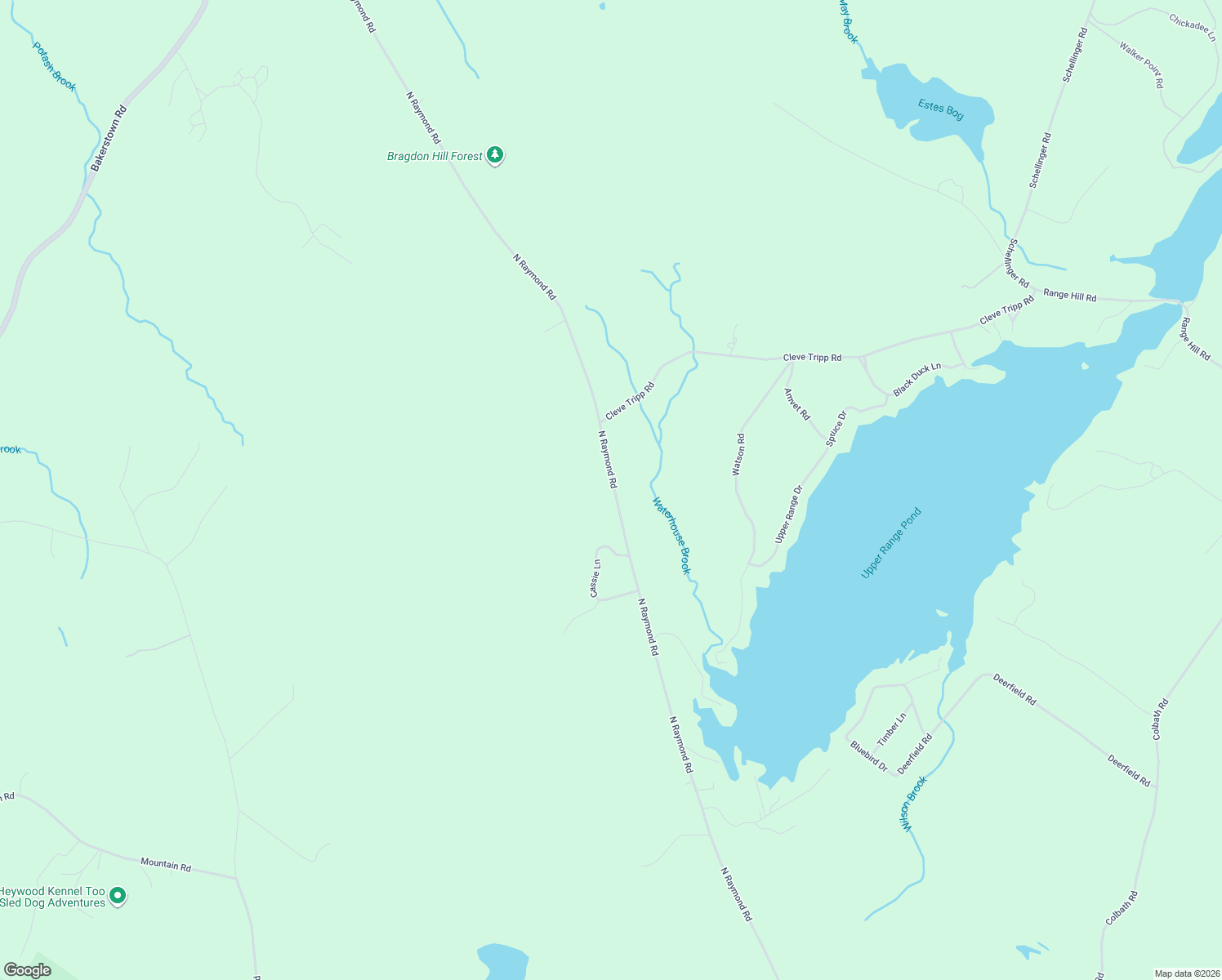 map of restaurants, bars, coffee shops, grocery stores, and more near 325 North Raymond Road in Poland