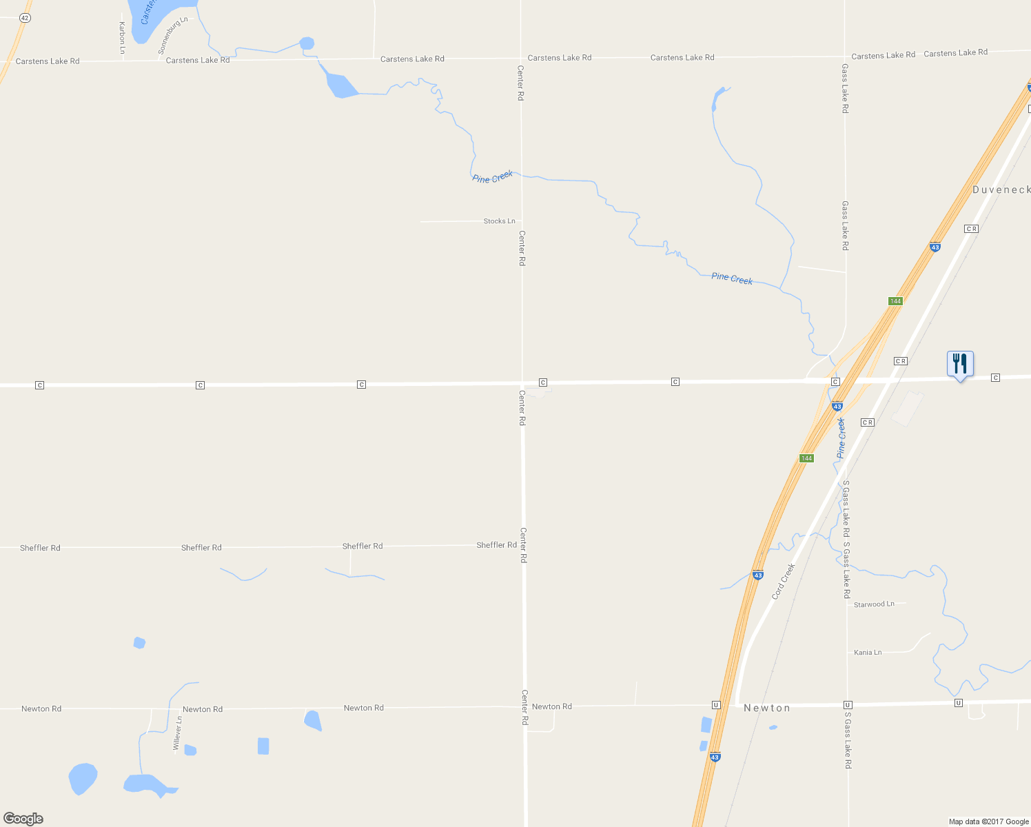 map of restaurants, bars, coffee shops, grocery stores, and more near 7602 Center Road in Manitowoc