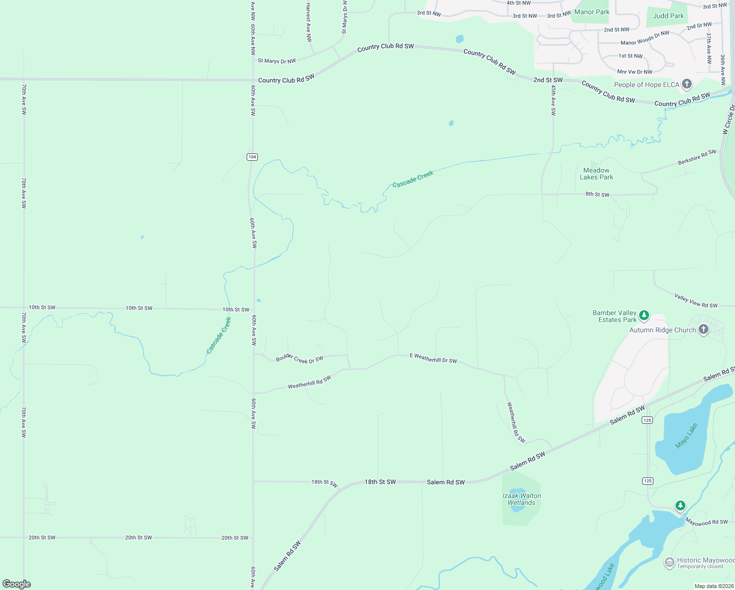 map of restaurants, bars, coffee shops, grocery stores, and more near 1141 Hamlet Road Southwest in Rochester