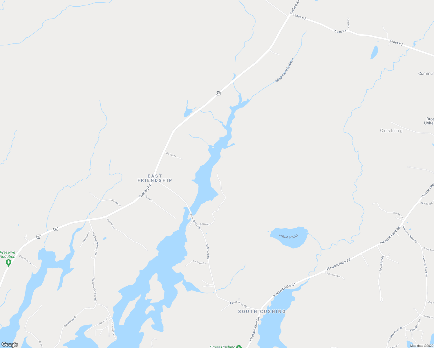 map of restaurants, bars, coffee shops, grocery stores, and more near 42 Raccoon in Cushing