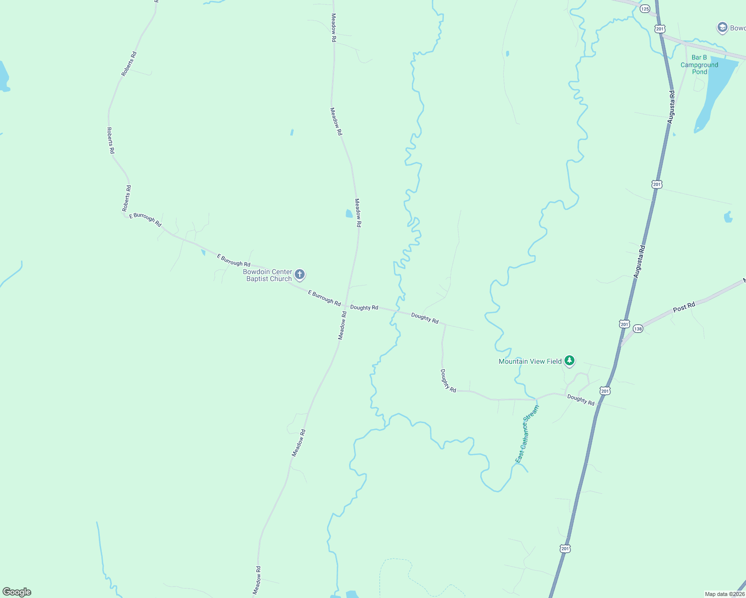 map of restaurants, bars, coffee shops, grocery stores, and more near 8 Doughty Road in Bowdoin