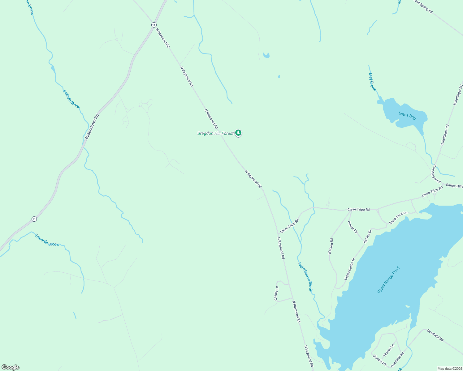 map of restaurants, bars, coffee shops, grocery stores, and more near 325 North Raymond Road in Poland