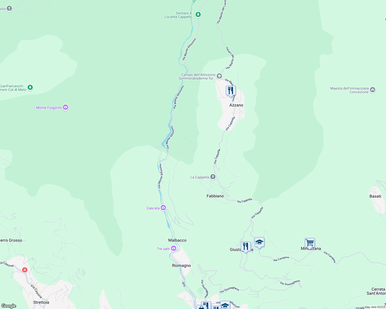 map of restaurants, bars, coffee shops, grocery stores, and more near in Province of Lucca