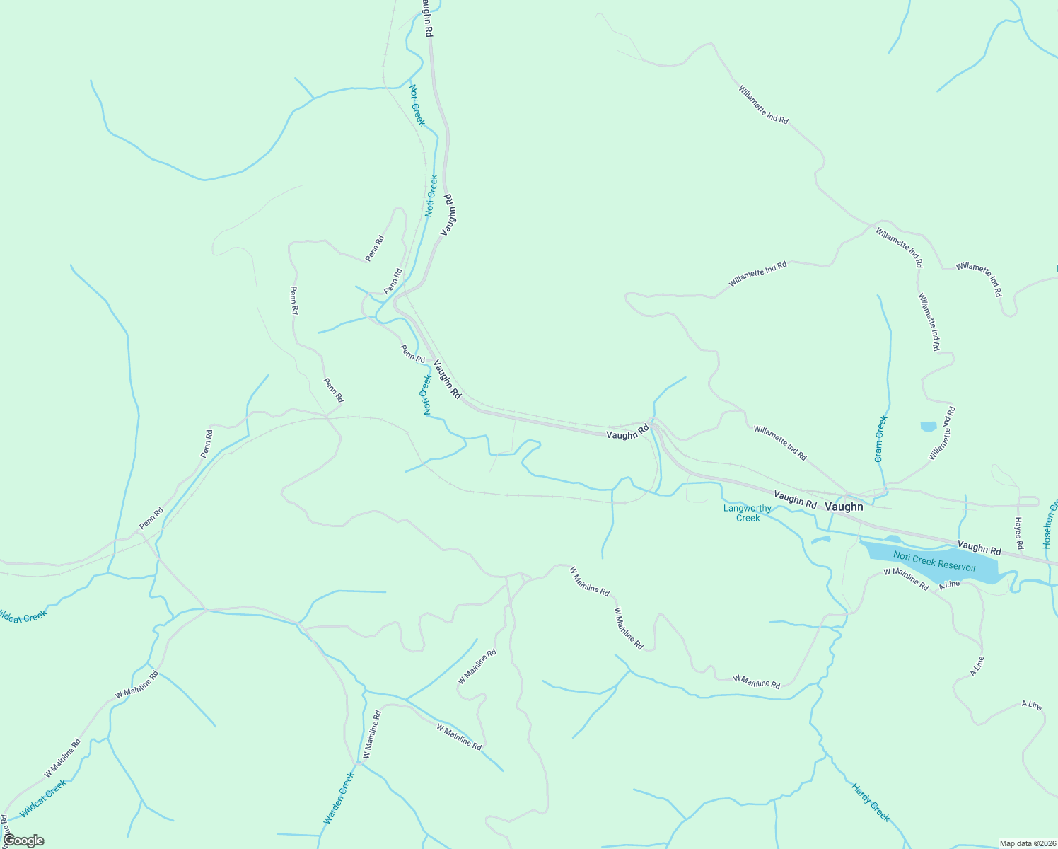 map of restaurants, bars, coffee shops, grocery stores, and more near 22297-22497 Vaughn Road in Veneta