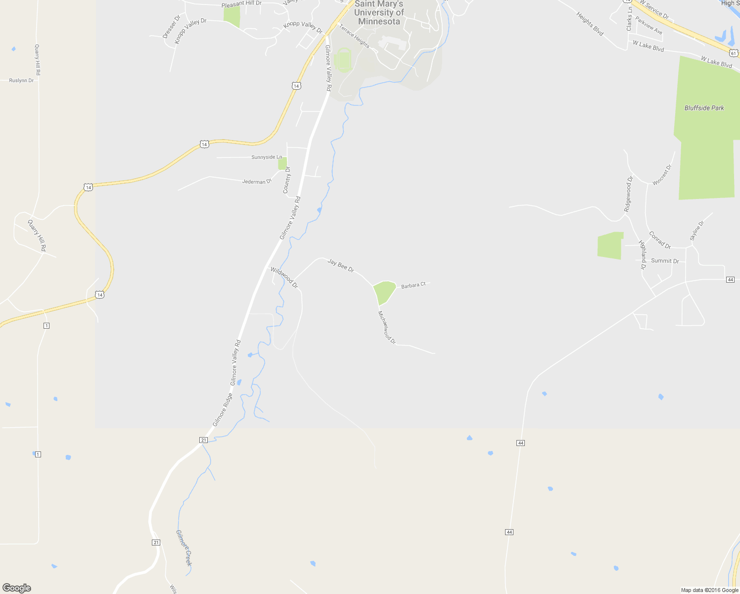 map of restaurants, bars, coffee shops, grocery stores, and more near 150 Jay Bee Drive in Winona