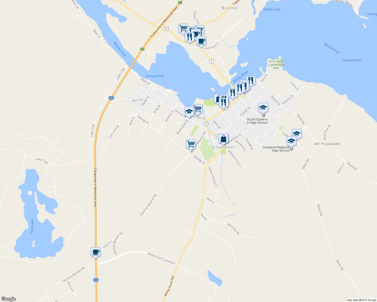 map of restaurants, bars, coffee shops, grocery stores, and more near 80 George Street in Liverpool