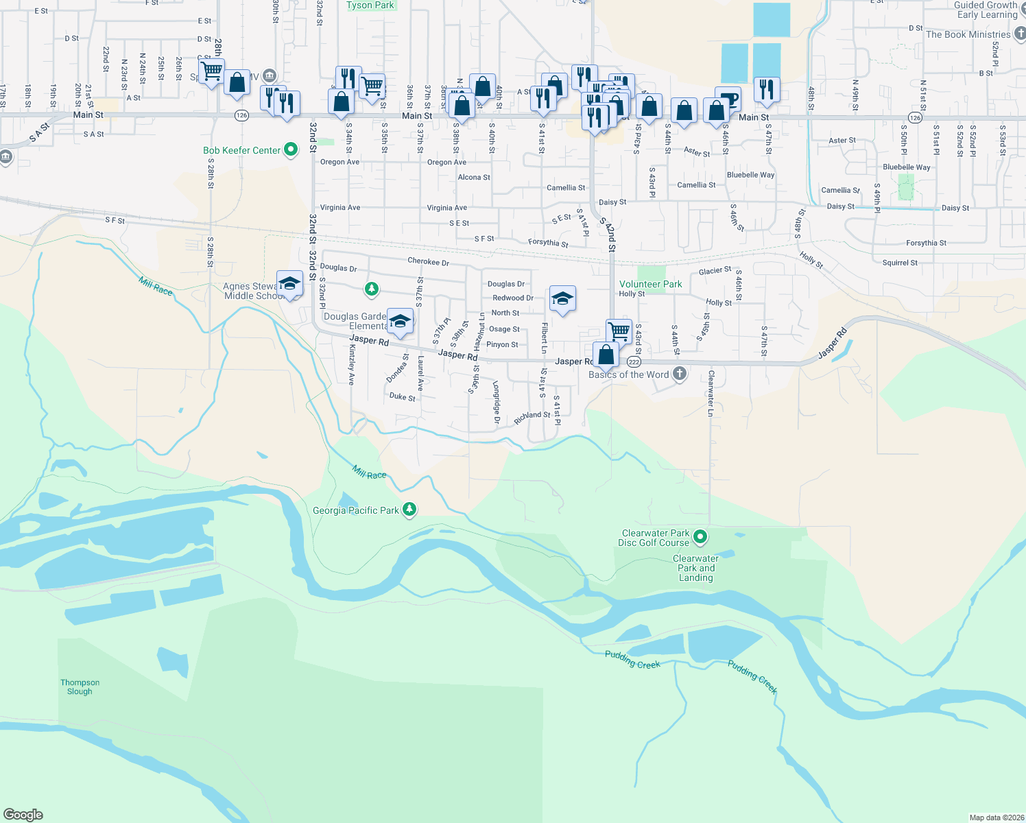 map of restaurants, bars, coffee shops, grocery stores, and more near 3978 Richland St in Springfield