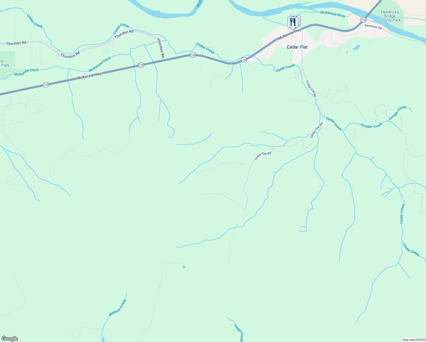 map of restaurants, bars, coffee shops, grocery stores, and more near 38220 Boscage Lane in Springfield