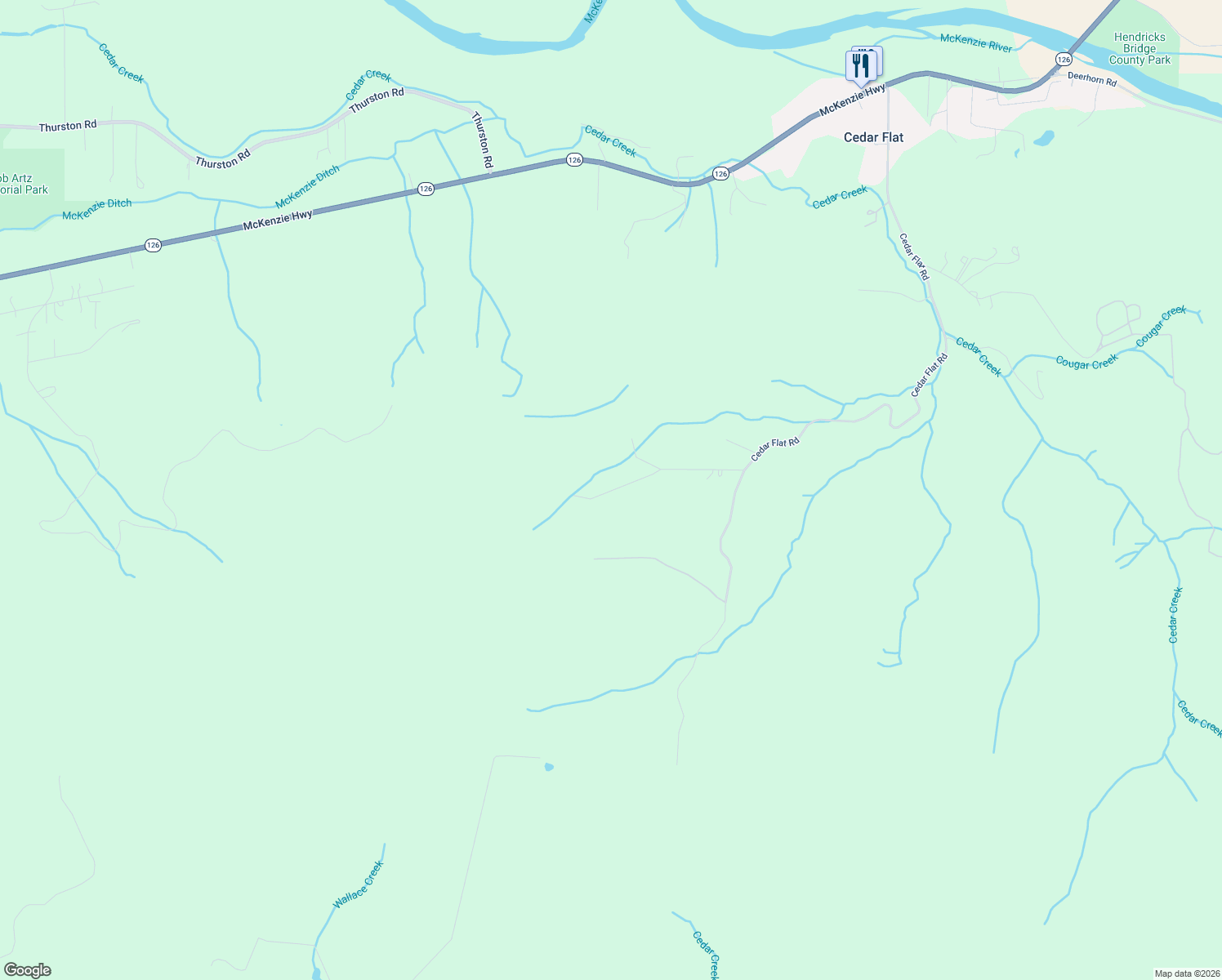map of restaurants, bars, coffee shops, grocery stores, and more near 38220 Boscage Lane in Springfield