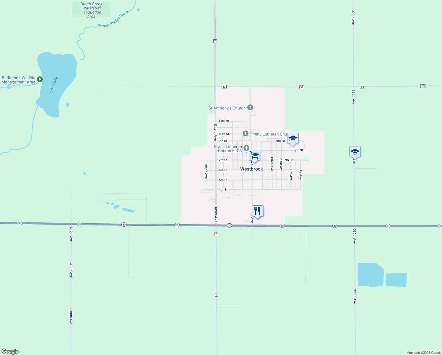map of restaurants, bars, coffee shops, grocery stores, and more near 524 Columbus Avenue in Westbrook
