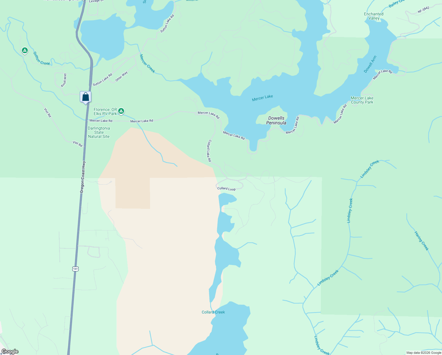 map of restaurants, bars, coffee shops, grocery stores, and more near 88580 Collard Loop in Florence