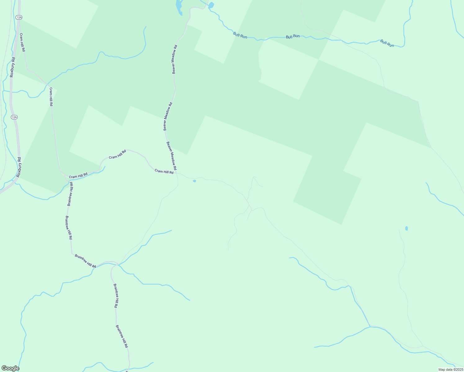 map of restaurants, bars, coffee shops, grocery stores, and more near 2419 Cram Hill Road in Roxbury