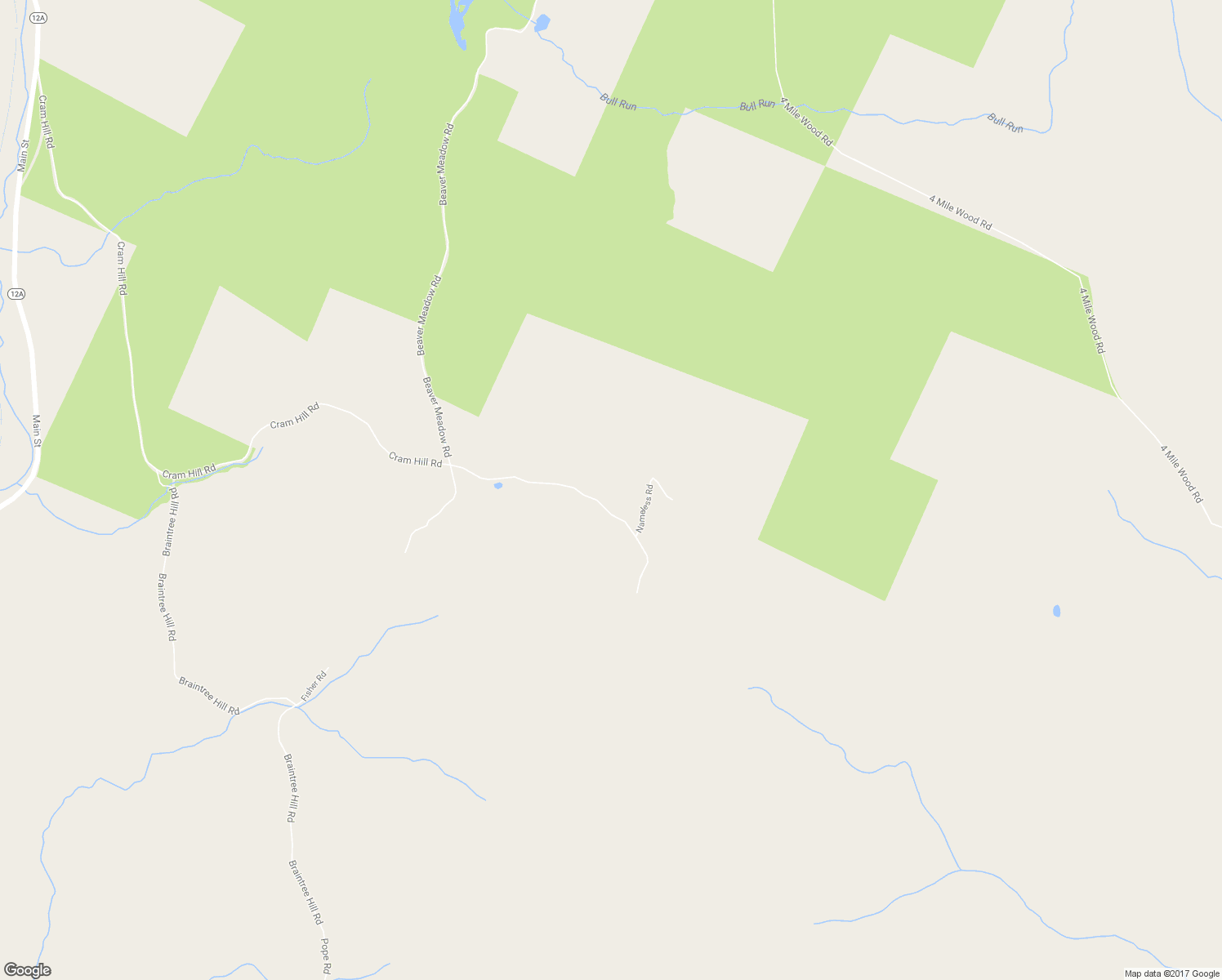 map of restaurants, bars, coffee shops, grocery stores, and more near 2419 Cram Hill Road in Roxbury