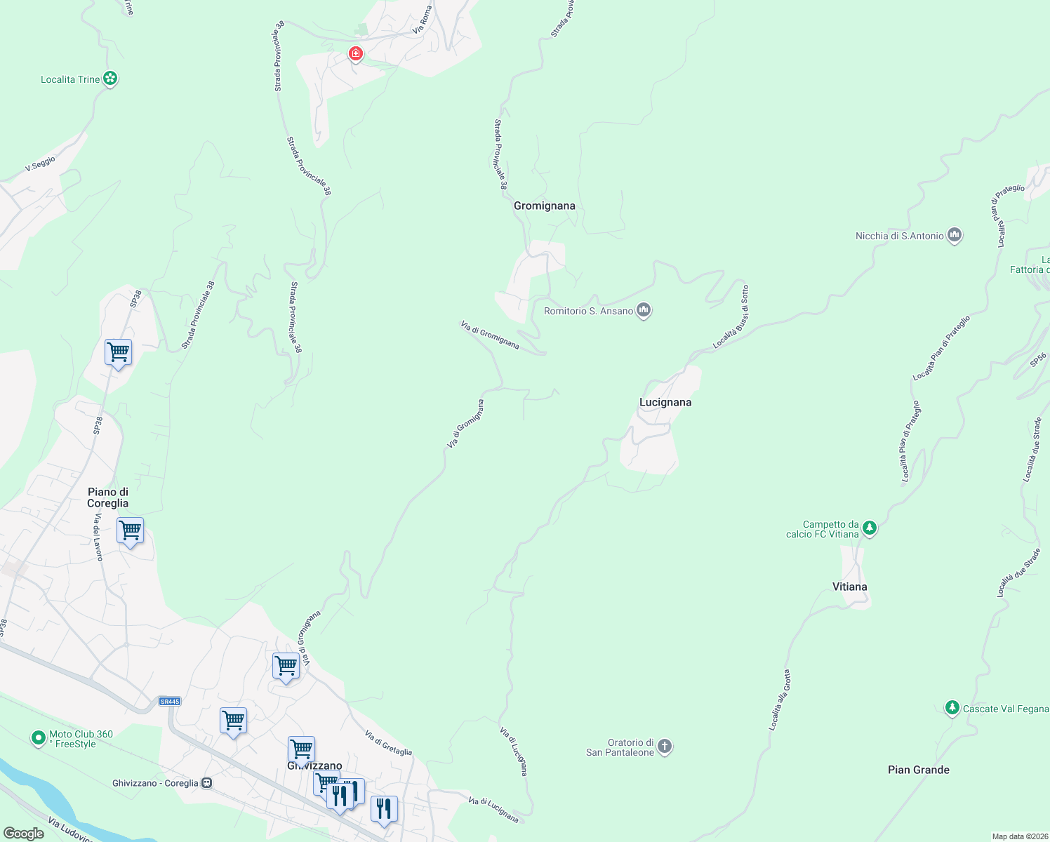 map of restaurants, bars, coffee shops, grocery stores, and more near in Province of Lucca