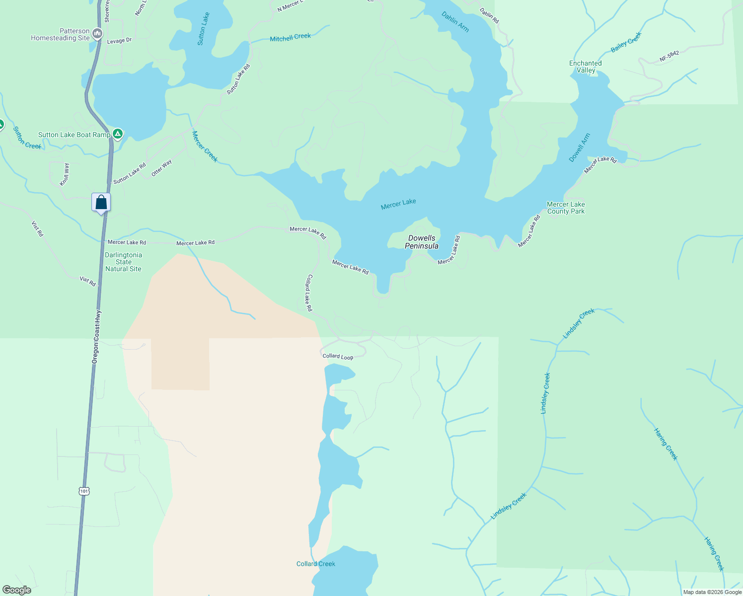 map of restaurants, bars, coffee shops, grocery stores, and more near 6026 Mercer Lake Road in Florence