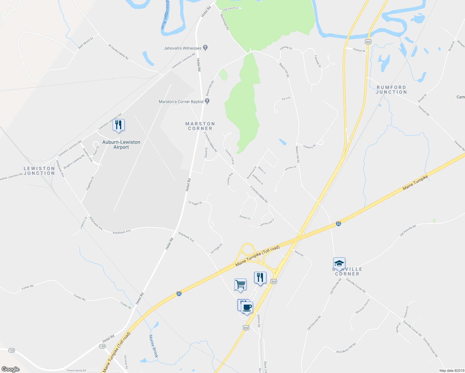 map of restaurants, bars, coffee shops, grocery stores, and more near 54 Charter Way in Auburn