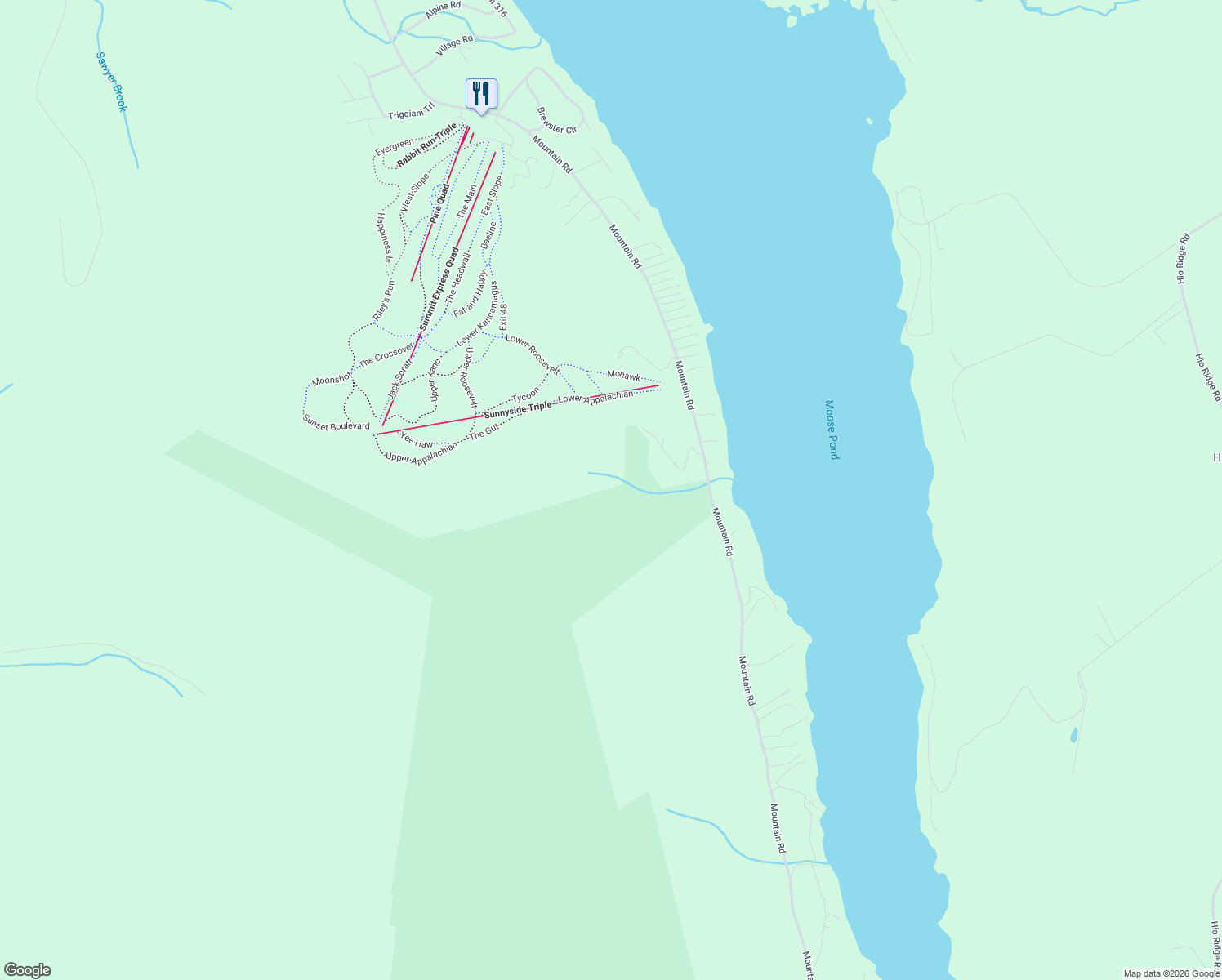 map of restaurants, bars, coffee shops, grocery stores, and more near 13 Fire Ln 359 in Bridgton