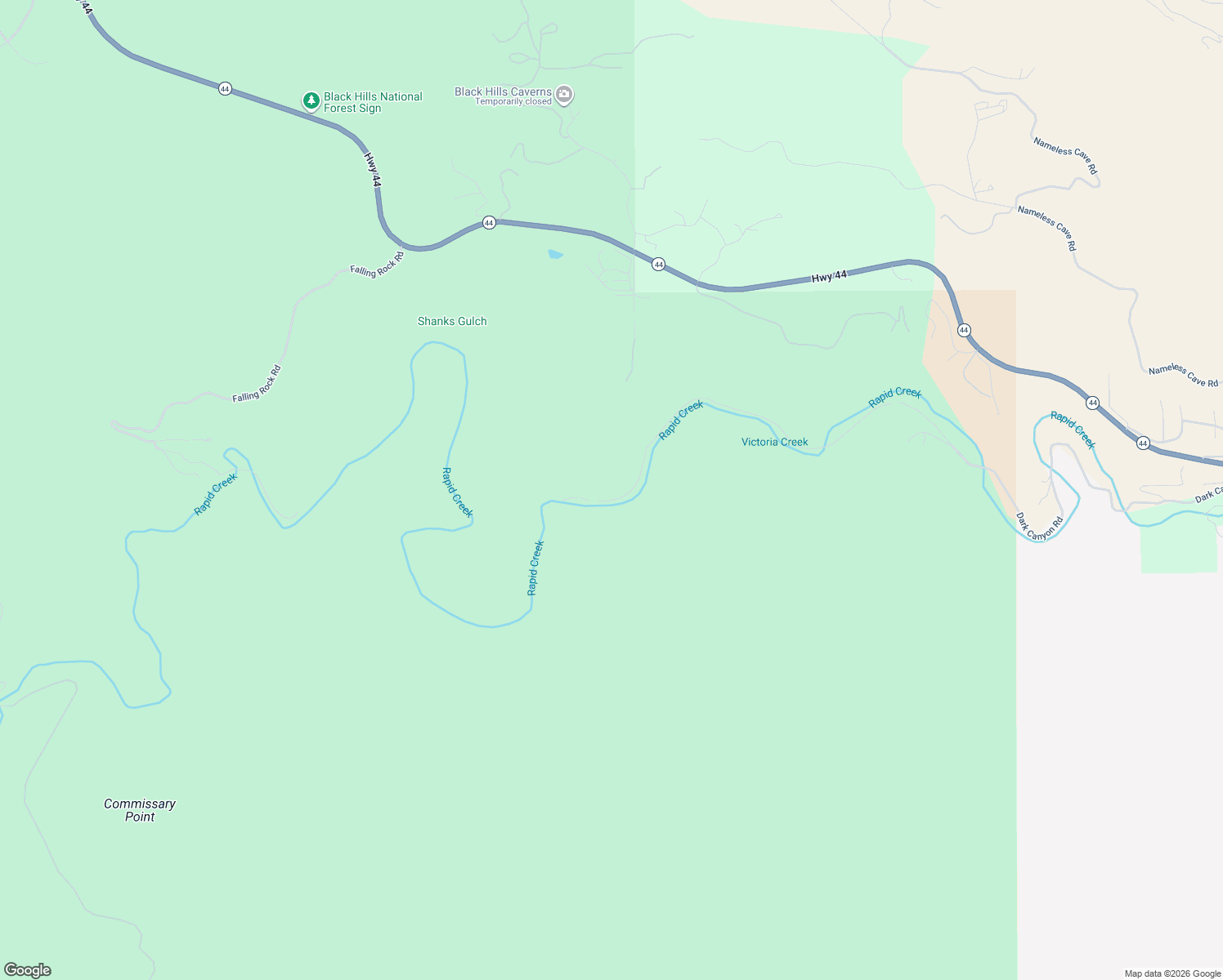 map of restaurants, bars, coffee shops, grocery stores, and more near 8125 Dark Canyon Road in Rapid City