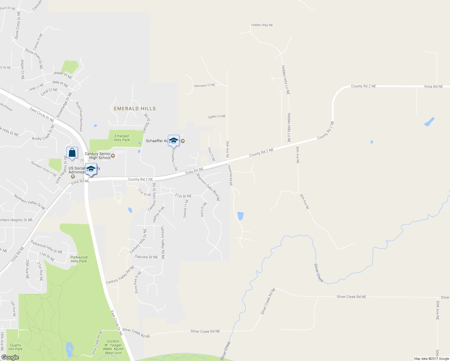 map of restaurants, bars, coffee shops, grocery stores, and more near 3467 Tralee Lane Northeast in Rochester