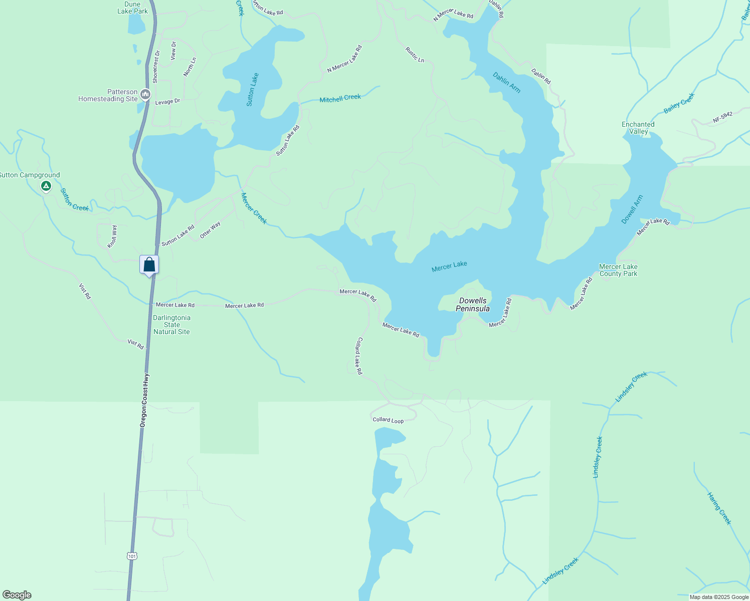 map of restaurants, bars, coffee shops, grocery stores, and more near 5918 Mercer Lake Road in Florence