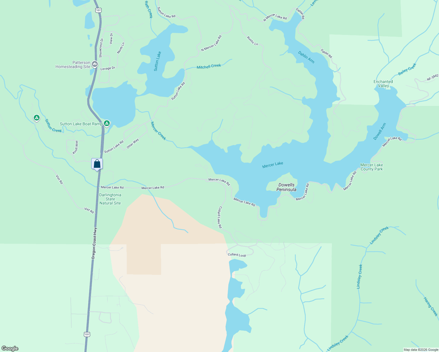 map of restaurants, bars, coffee shops, grocery stores, and more near 5915 Mercer Lake Road in Florence