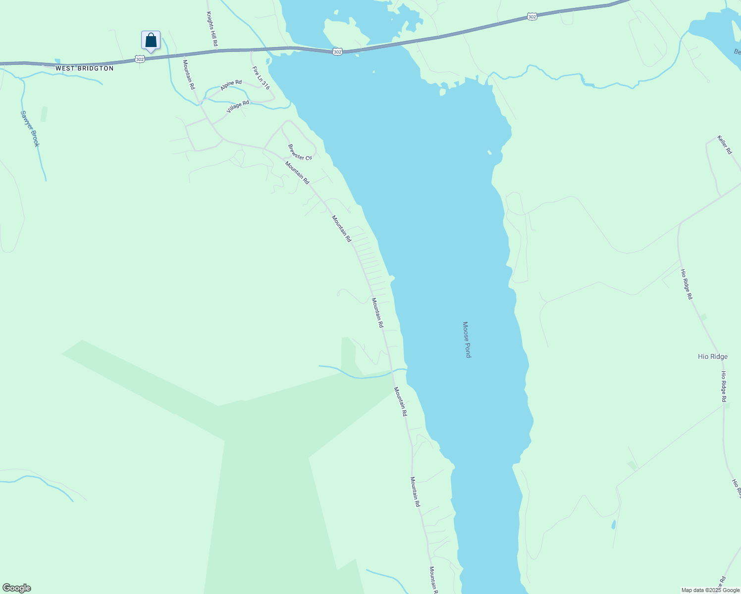 map of restaurants, bars, coffee shops, grocery stores, and more near 9 Trailside Way in Bridgton