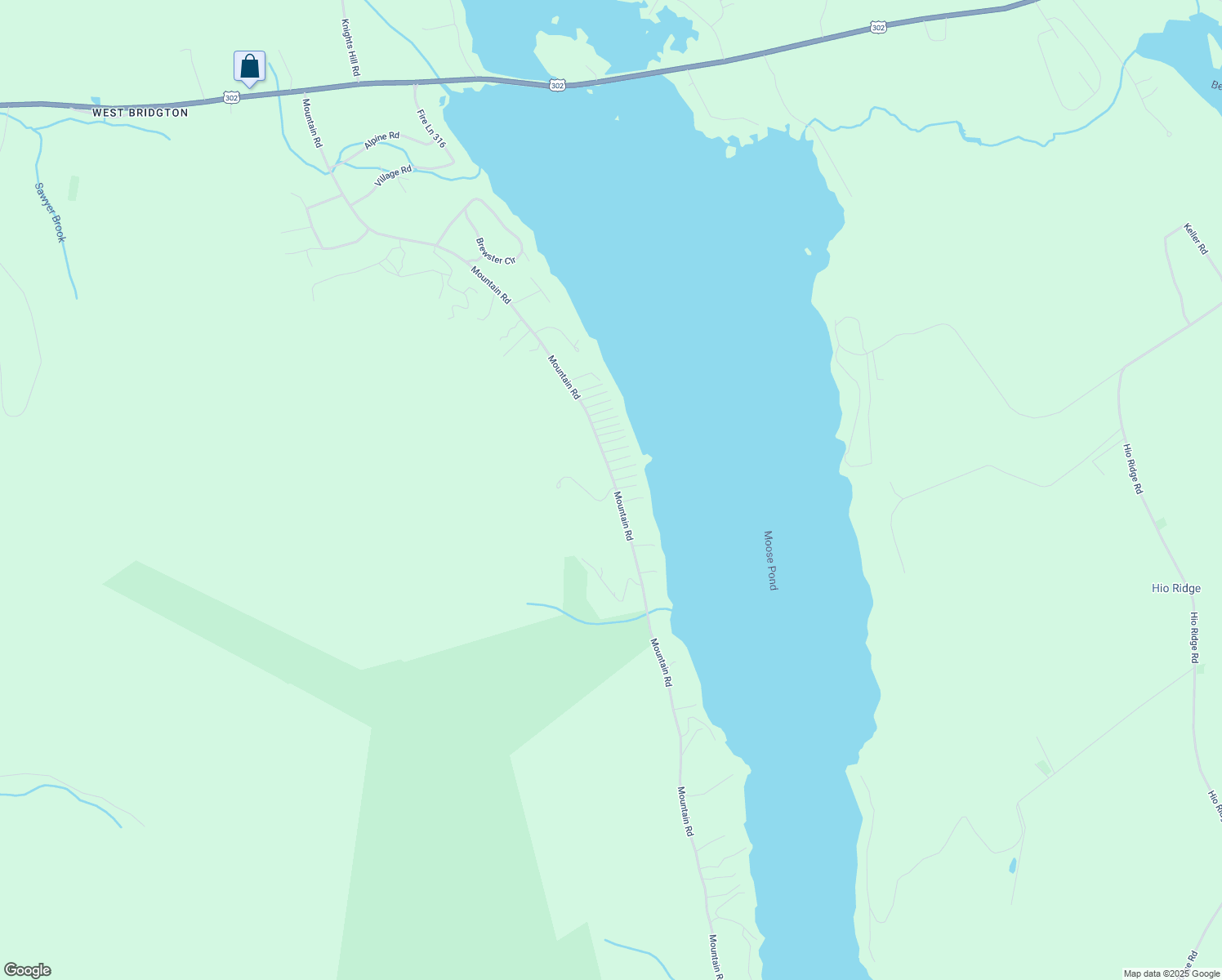 map of restaurants, bars, coffee shops, grocery stores, and more near 9 Trailside Way in Bridgton