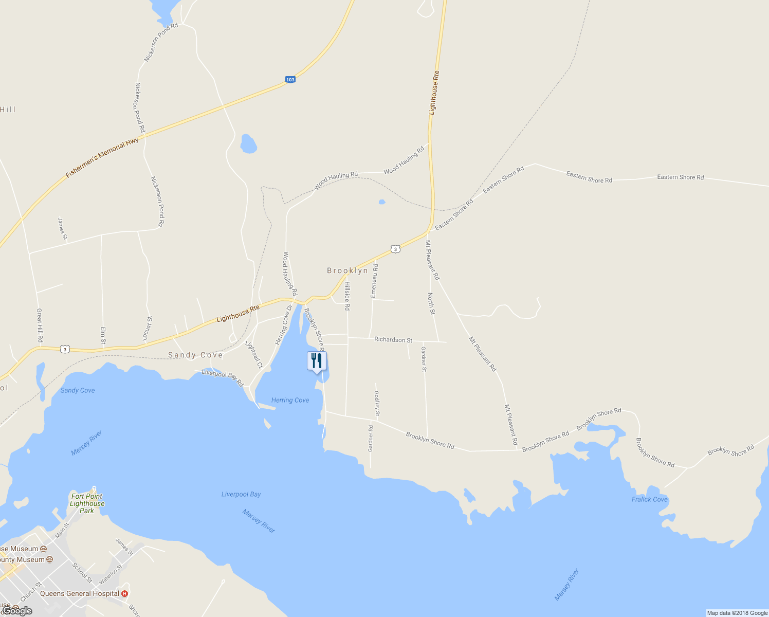 map of restaurants, bars, coffee shops, grocery stores, and more near 14 Eastward Avenue in Brooklyn