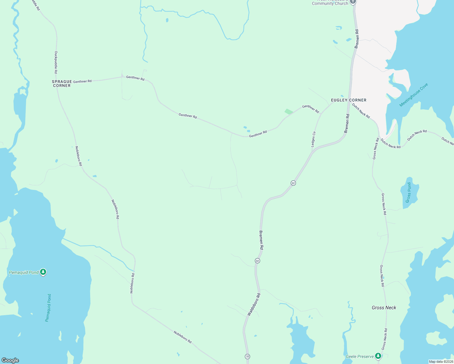 map of restaurants, bars, coffee shops, grocery stores, and more near 225 Ralph Wink Road in Waldoboro