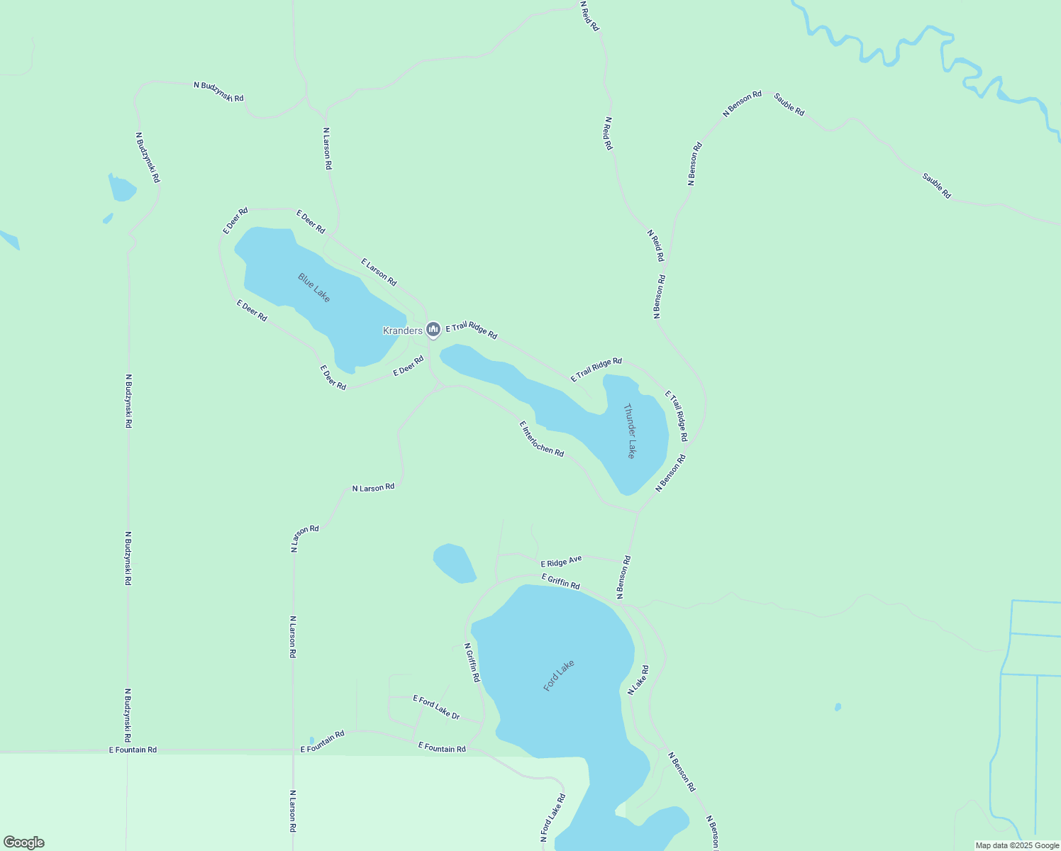 map of restaurants, bars, coffee shops, grocery stores, and more near 6118 East Interlochen Road in Fountain