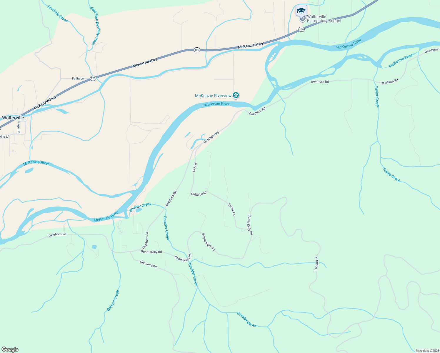 map of restaurants, bars, coffee shops, grocery stores, and more near 88142 Keola Lane in Springfield