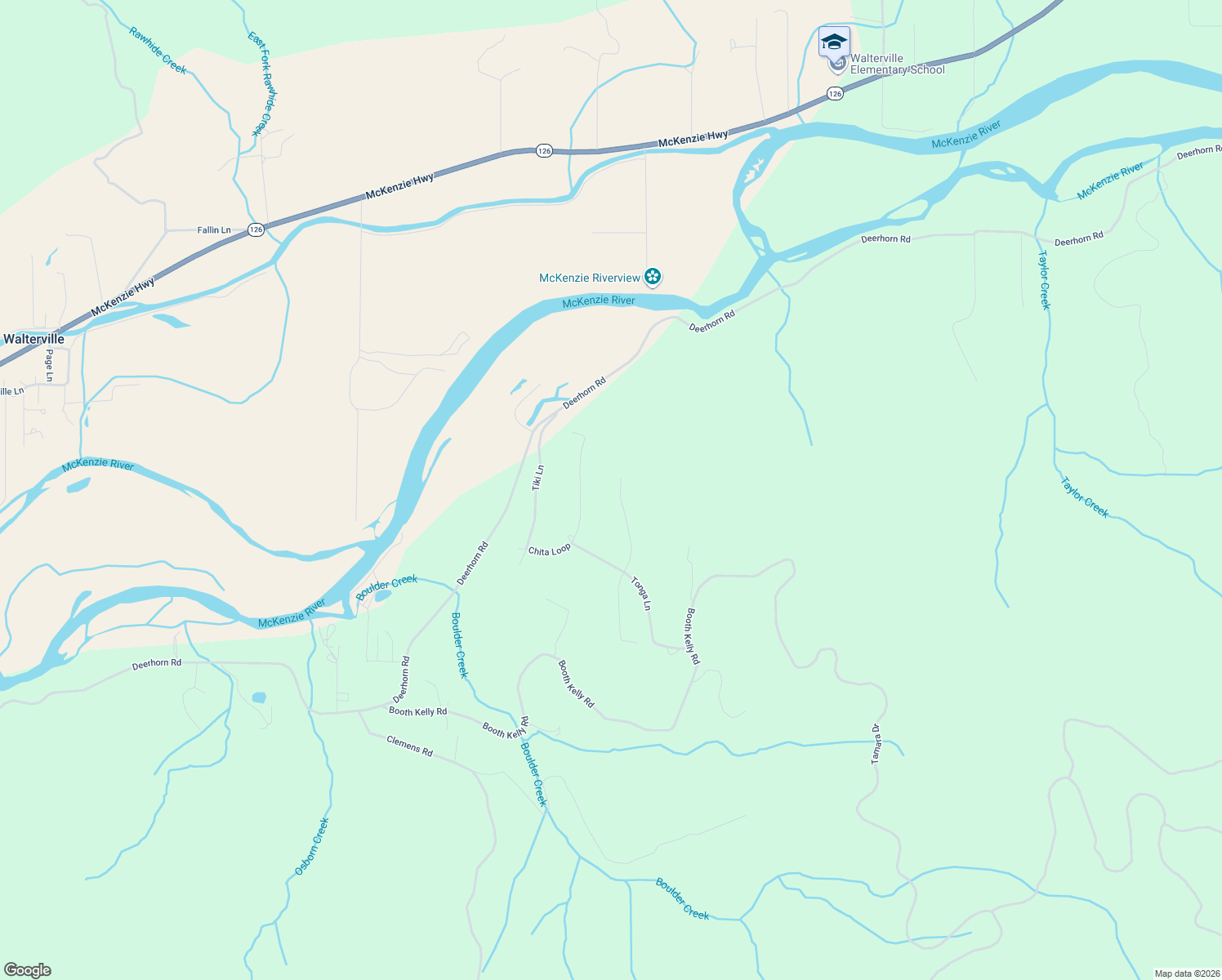 map of restaurants, bars, coffee shops, grocery stores, and more near 88142 Keola Lane in Springfield