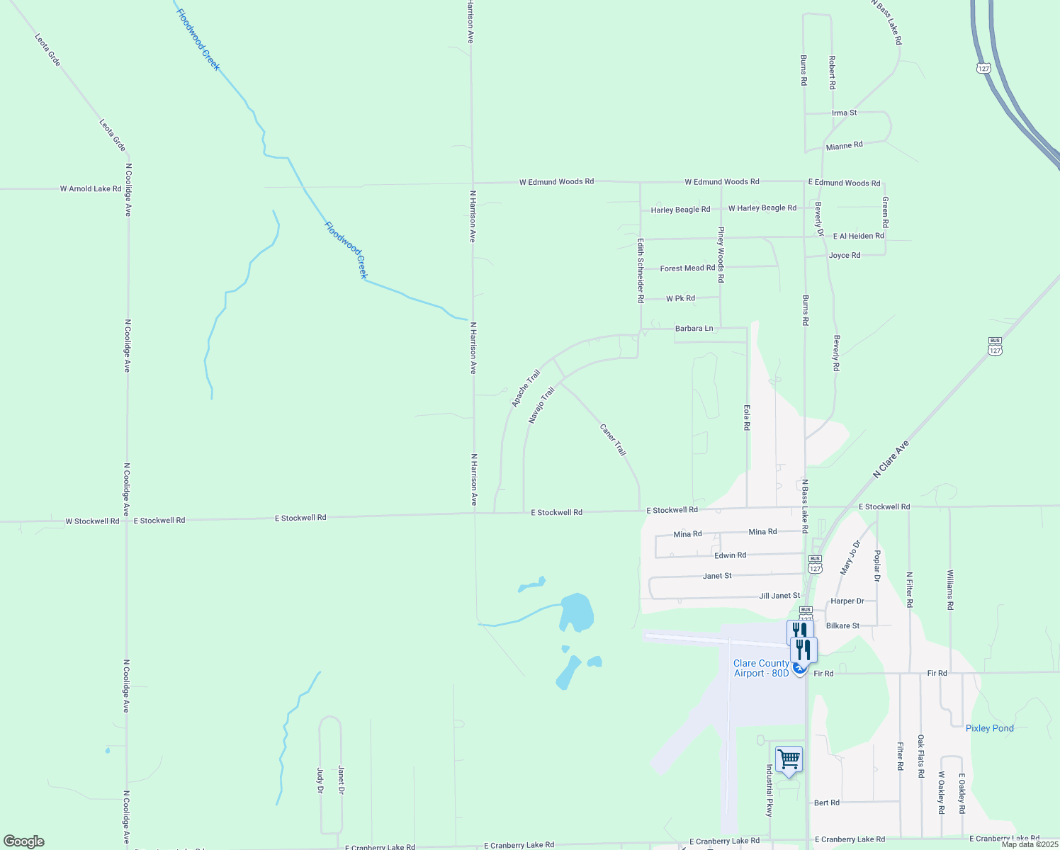 map of restaurants, bars, coffee shops, grocery stores, and more near 5080 Navajo Trail in Harrison