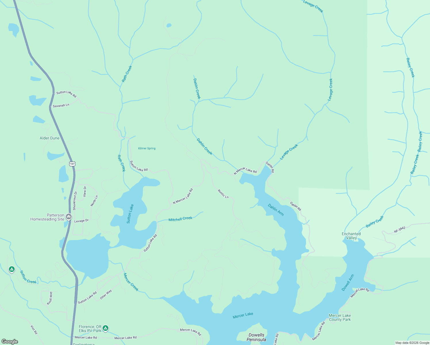 map of restaurants, bars, coffee shops, grocery stores, and more near 89453 Rustic Lane in Florence