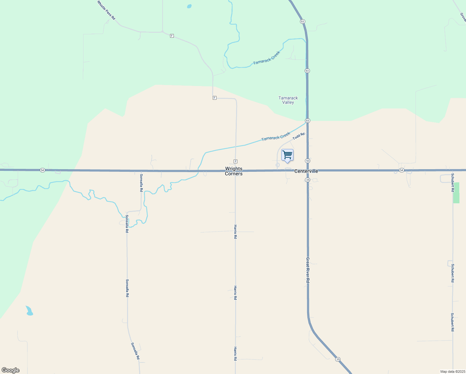map of restaurants, bars, coffee shops, grocery stores, and more near N15899 Harris Road in Trempealeau