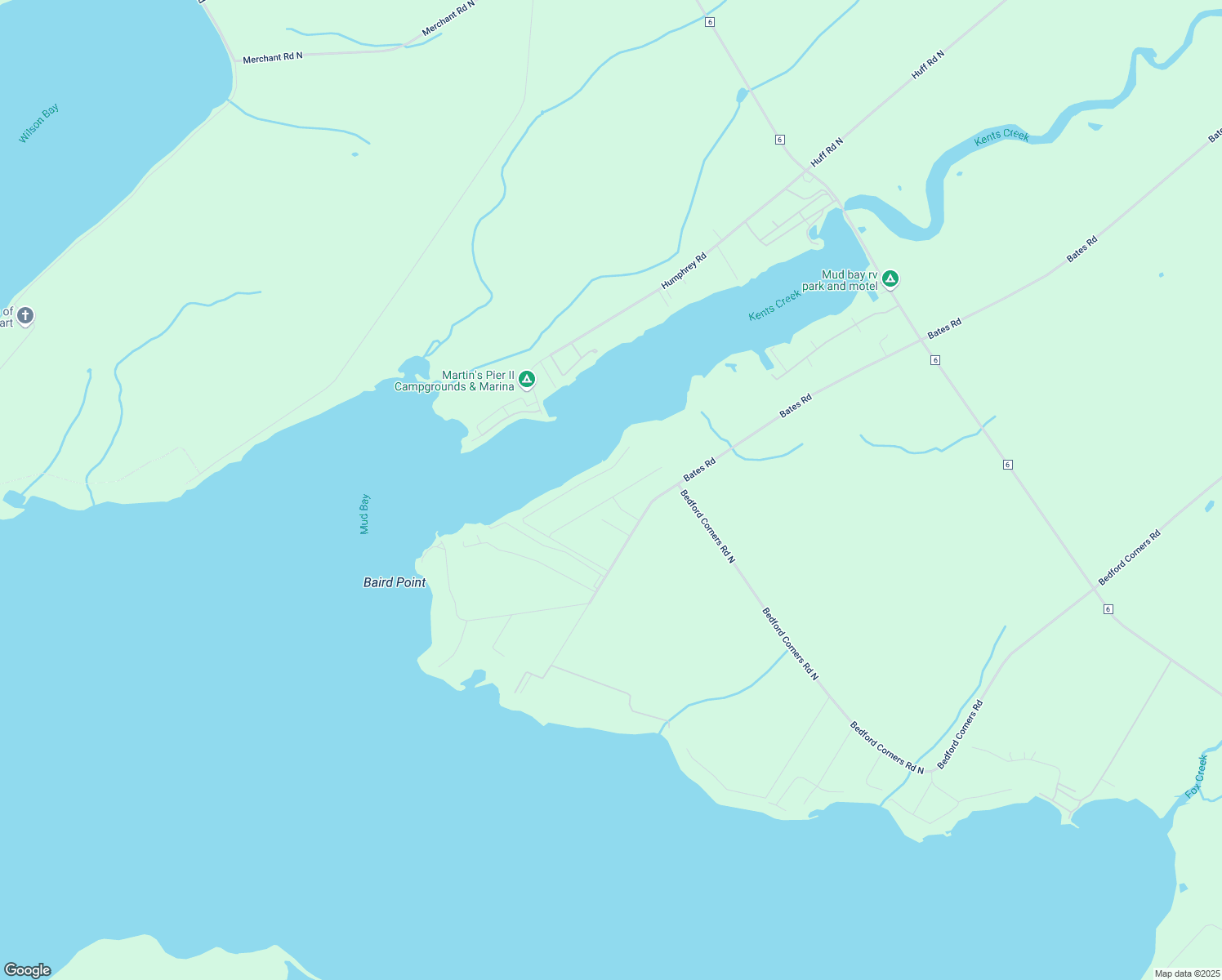 map of restaurants, bars, coffee shops, grocery stores, and more near 2305 Rock Bed Road in Cape Vincent