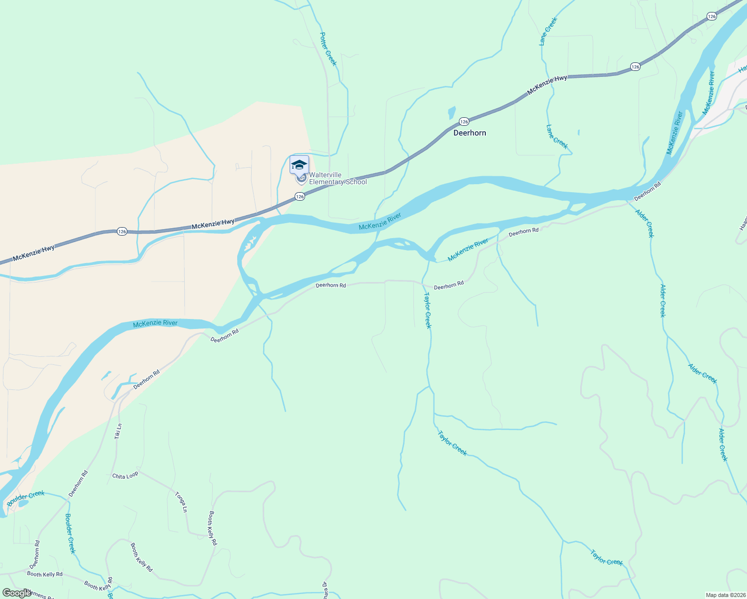 map of restaurants, bars, coffee shops, grocery stores, and more near 88448 Little Deerhorn Lane in Springfield