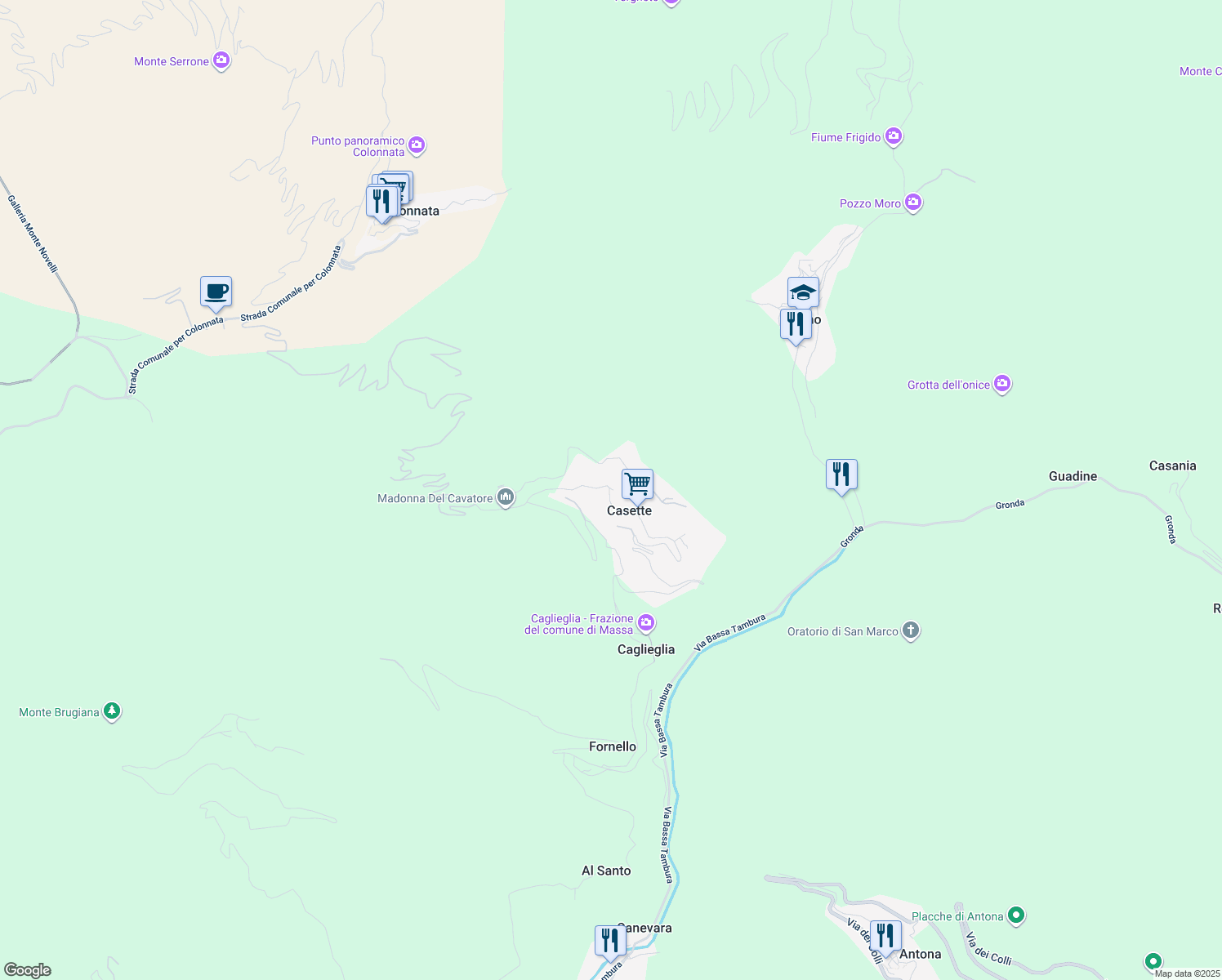 map of restaurants, bars, coffee shops, grocery stores, and more near in Casette