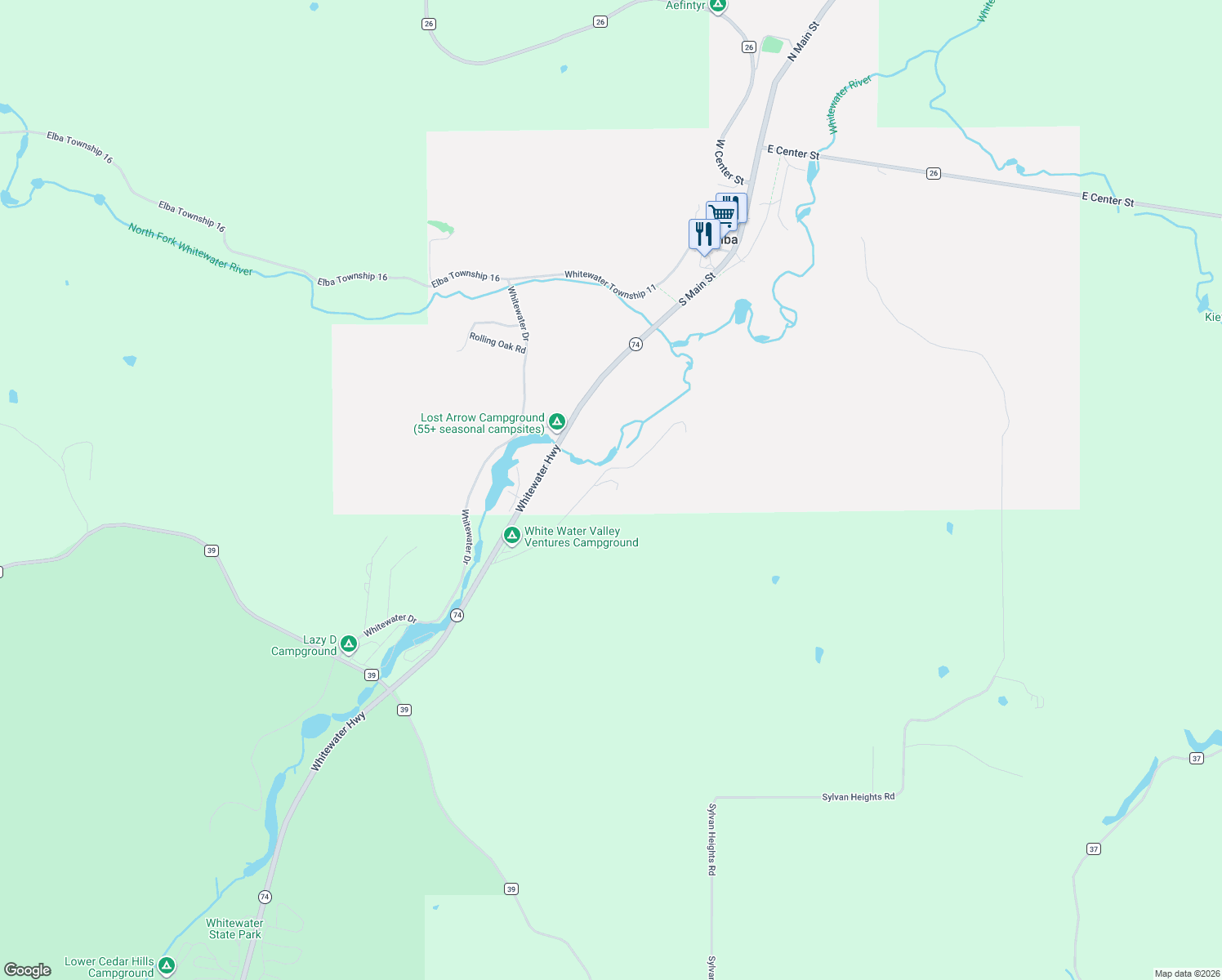 map of restaurants, bars, coffee shops, grocery stores, and more near 1110 Willow Road in Altura