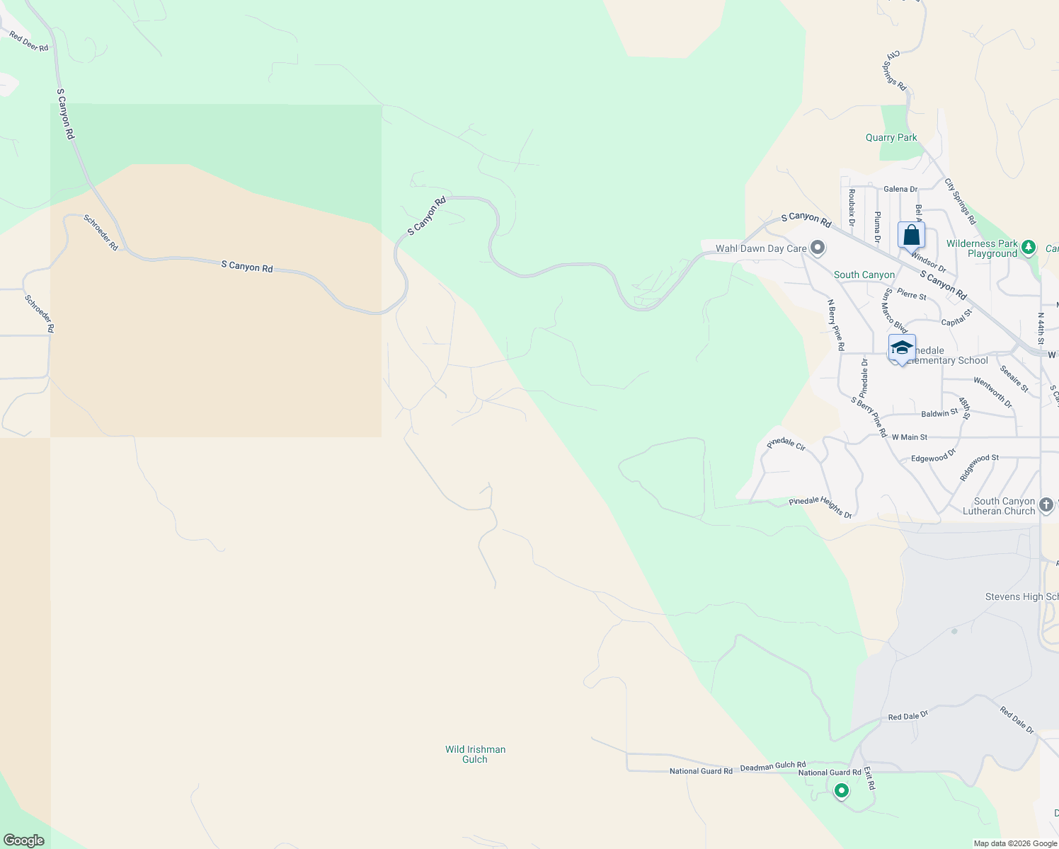 map of restaurants, bars, coffee shops, grocery stores, and more near 527 Westberry Drive in Rapid City
