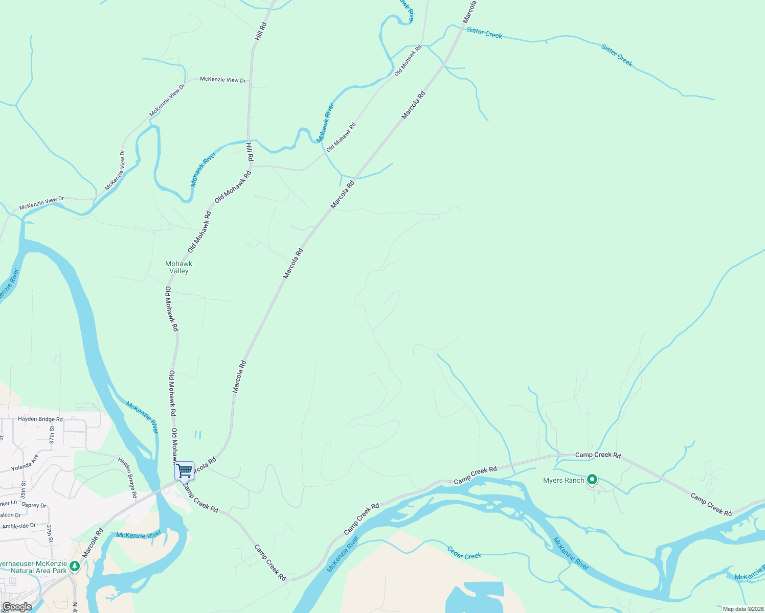 map of restaurants, bars, coffee shops, grocery stores, and more near 88956 Sky High Drive in Springfield