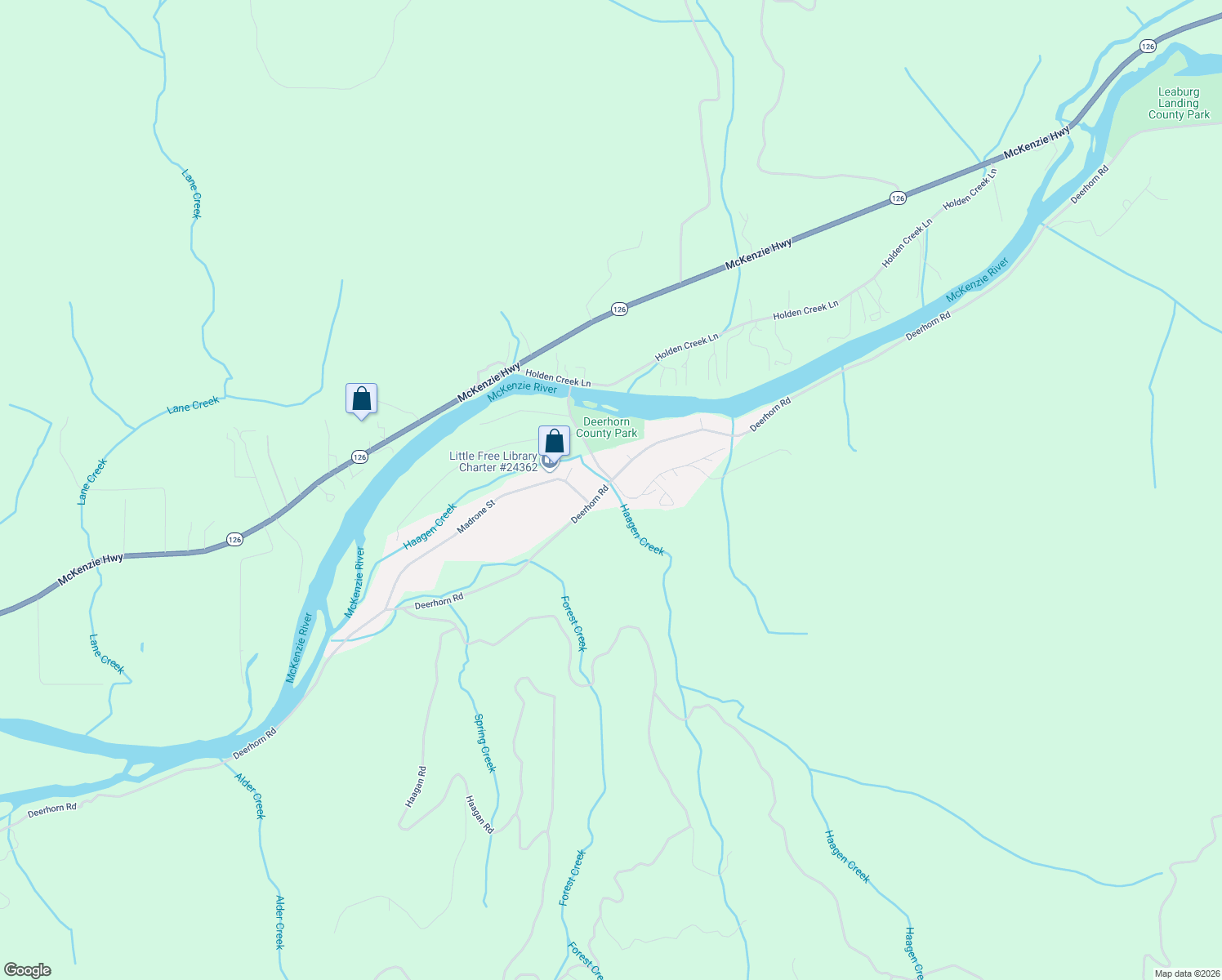 map of restaurants, bars, coffee shops, grocery stores, and more near 41886 Deerhorn Rd in Springfield