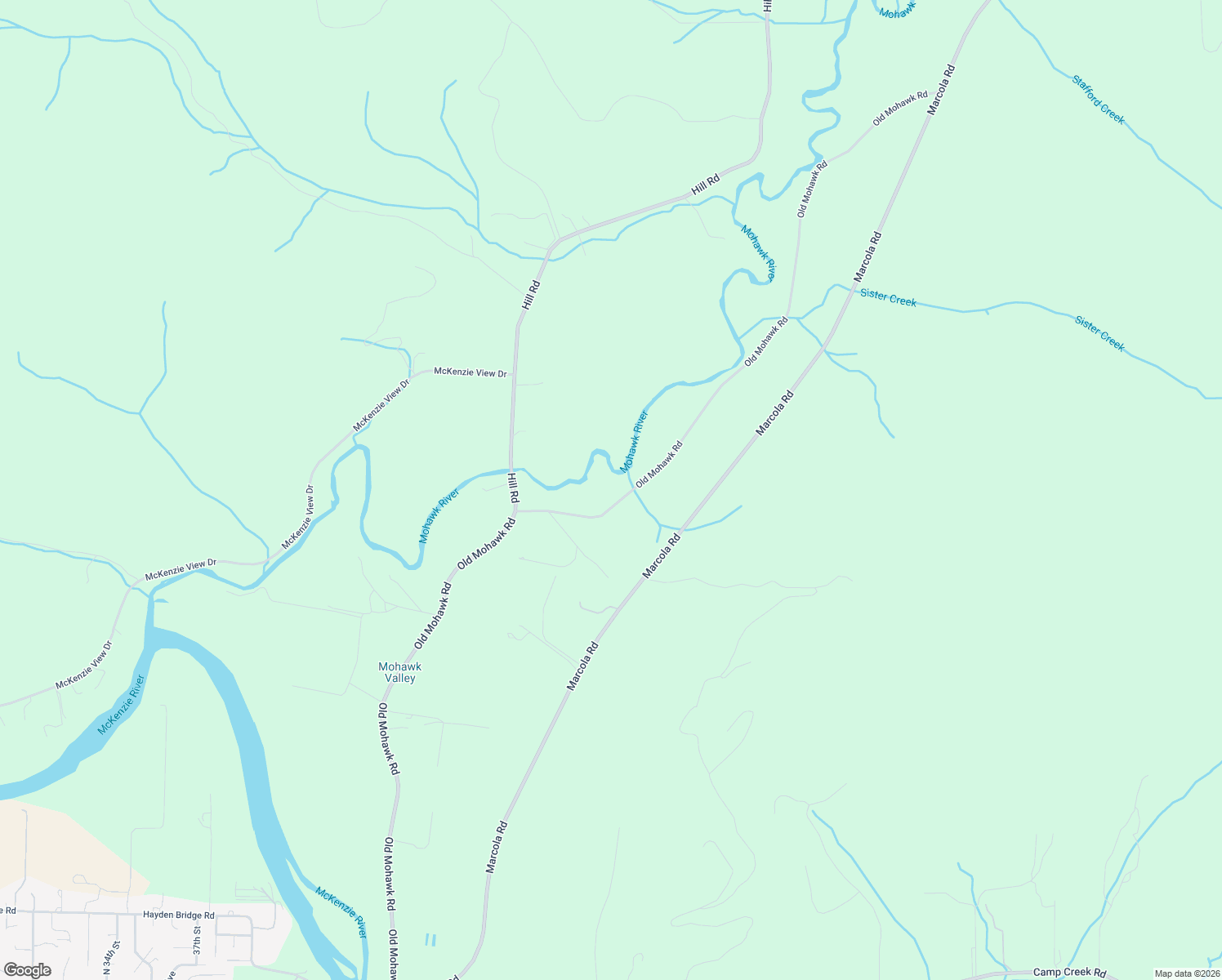 map of restaurants, bars, coffee shops, grocery stores, and more near 89398 Old Mohawk Rd in Springfield