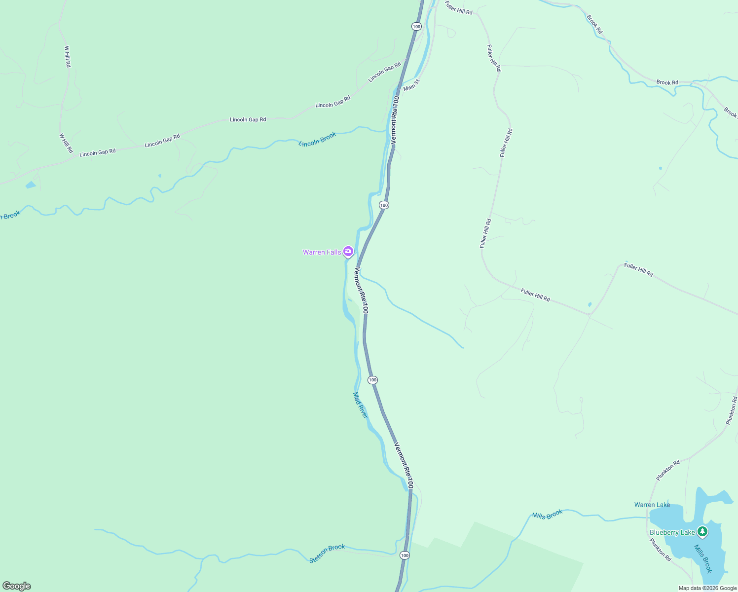 map of restaurants, bars, coffee shops, grocery stores, and more near 3955 Vermont 100 in Warren