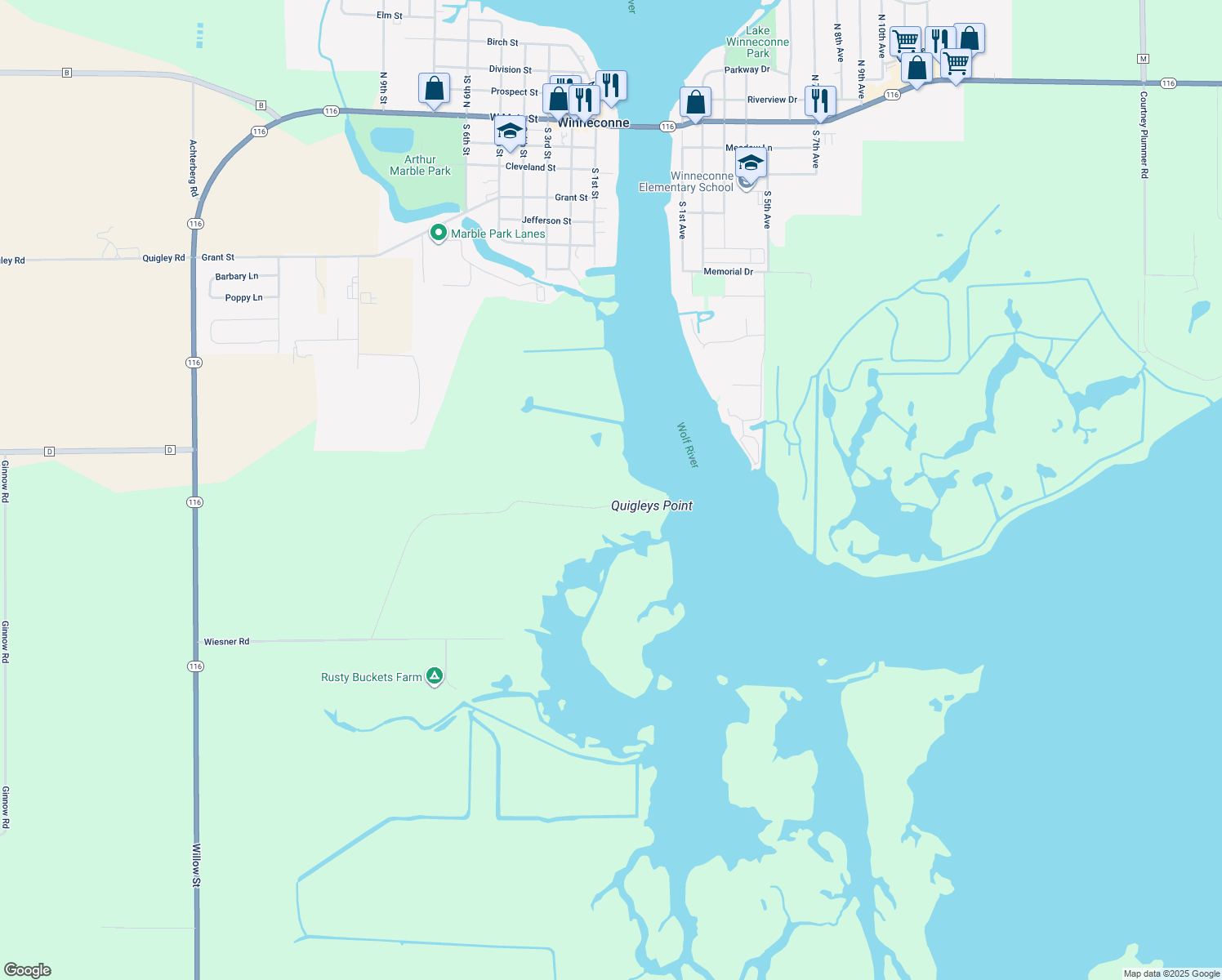 6284 Dowling Road, Omro WI Walk Score