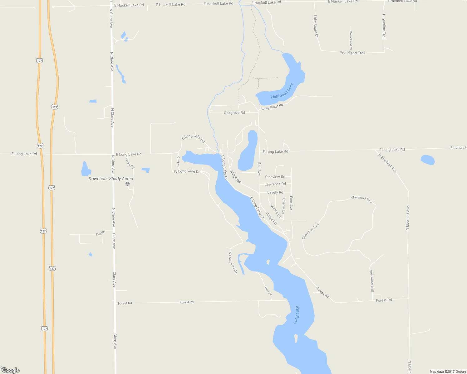 map of restaurants, bars, coffee shops, grocery stores, and more near 1402 East Long Lake Drive in Harrison
